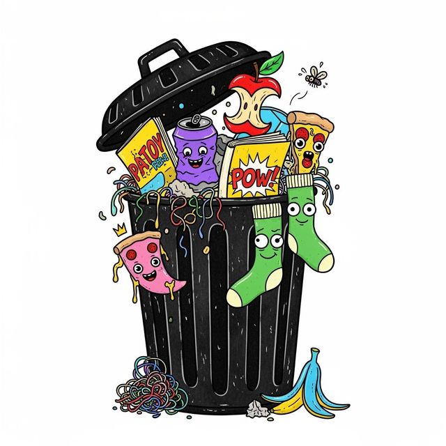 AI Trash Can Drawings gallery