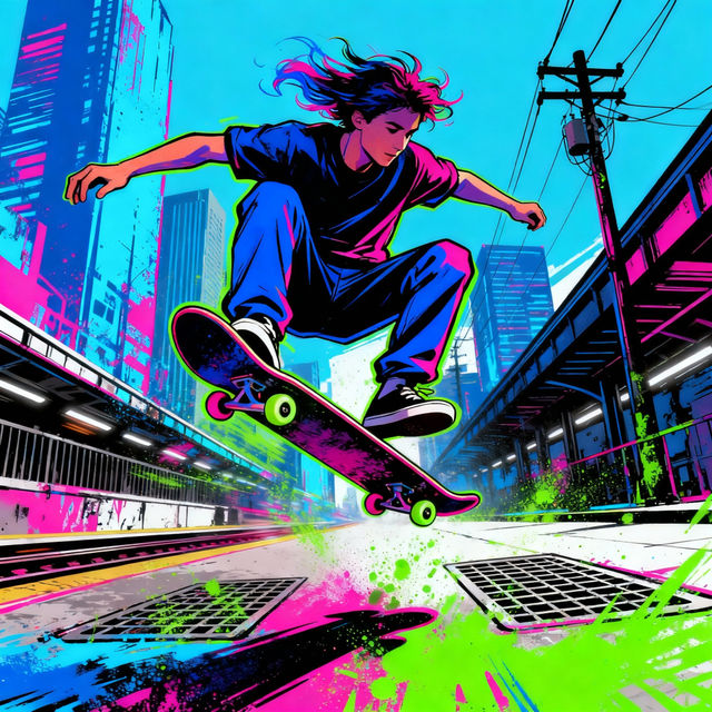 Skateboard Drawings - AI Generated Art gallery