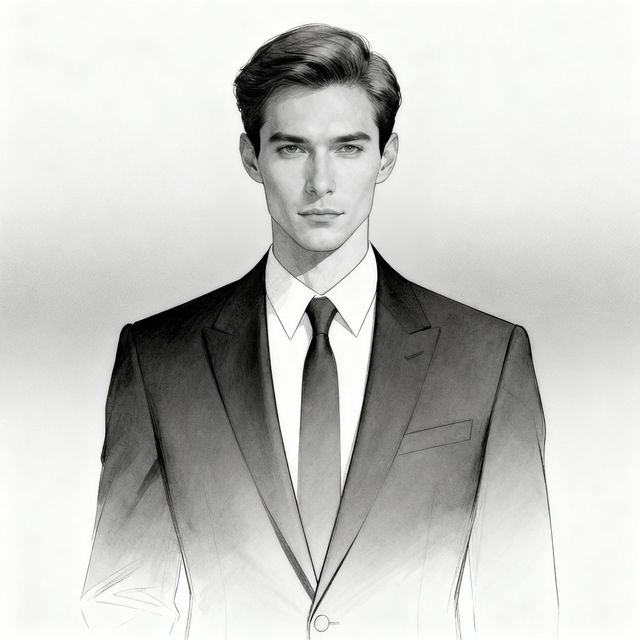 Man In A Suit Drawings - AI Generated gallery