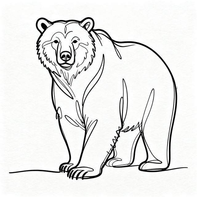 Bear Line Drawings - AI Generated gallery