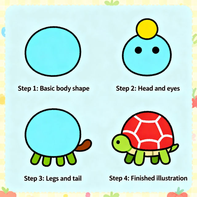 Turtle Drawing Step By Step gallery