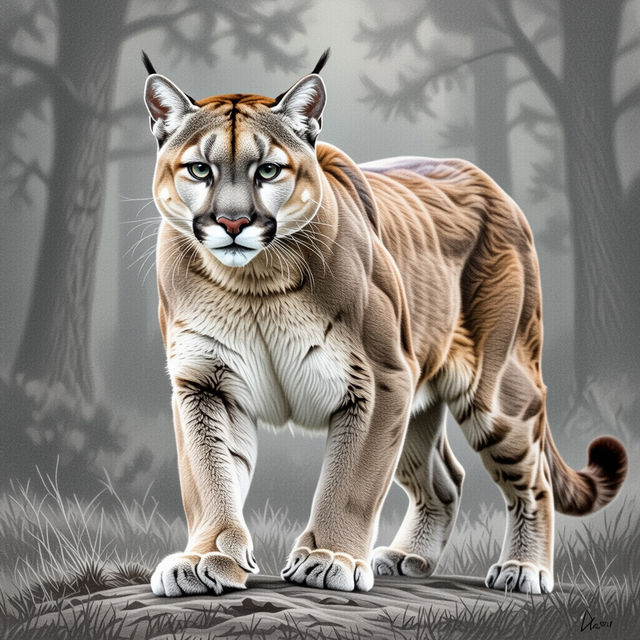 Cougar Drawings - AI Generated Art gallery