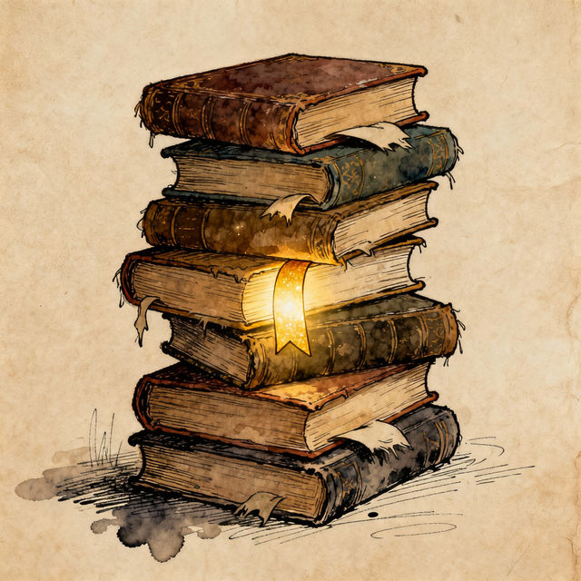 Stacked Books Drawings - AI Generated Art gallery