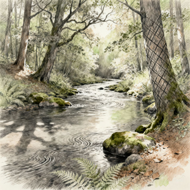 River Sketch Art gallery