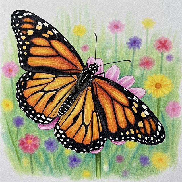 Monarch Butterfly Drawings Created With AI gallery
