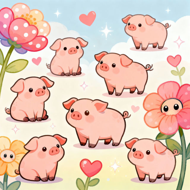 Cute Pig Drawings gallery
