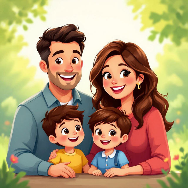 Family Picture Cartoon - AI Generated gallery