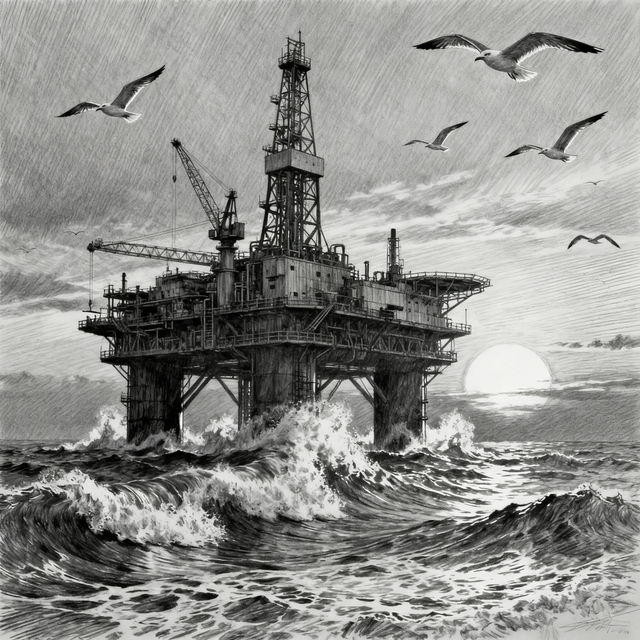Oil Rig Drawings - AI Generated gallery