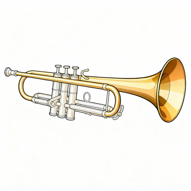 Trumpet Drawing - Easy Tutorials gallery
