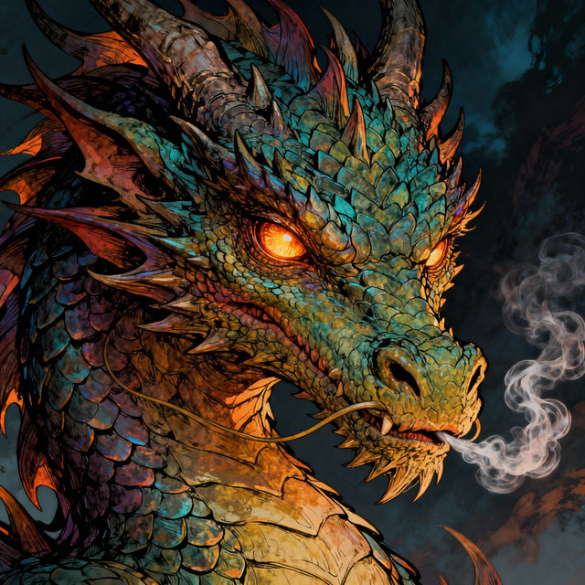 Dragon Face Drawings - Created with AI gallery