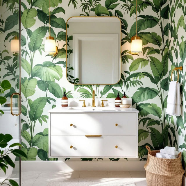 Green Bathroom Wallpaper gallery