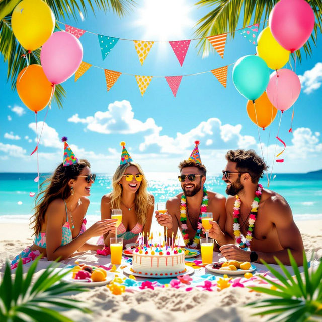 Beach Birthday Images - Made With AI gallery