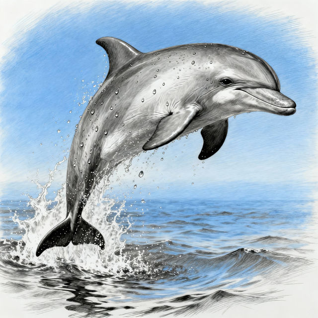 Realistic Dolphin Drawings - Created with AI gallery