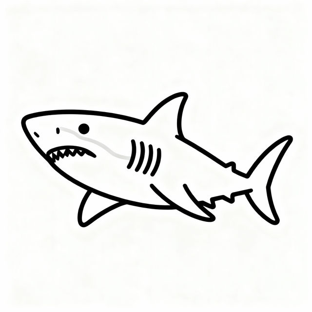 Outline Shark Drawing gallery