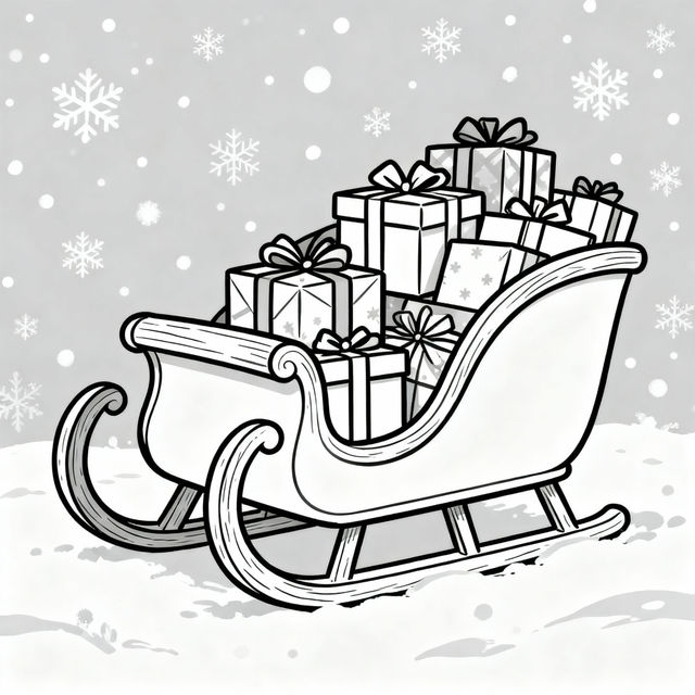 Easy Sleigh Drawing gallery