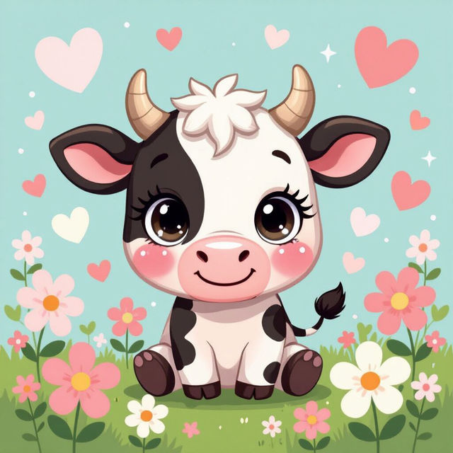 Kawaii Cute Cow Wallpaper gallery