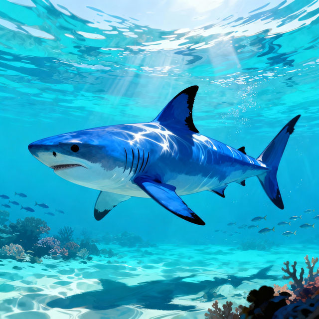 Blue Shark Drawings - AI Generated gallery