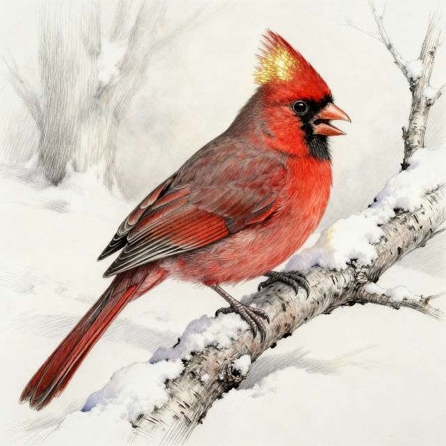 Northern Cardinal Drawings - AI Generated Art gallery