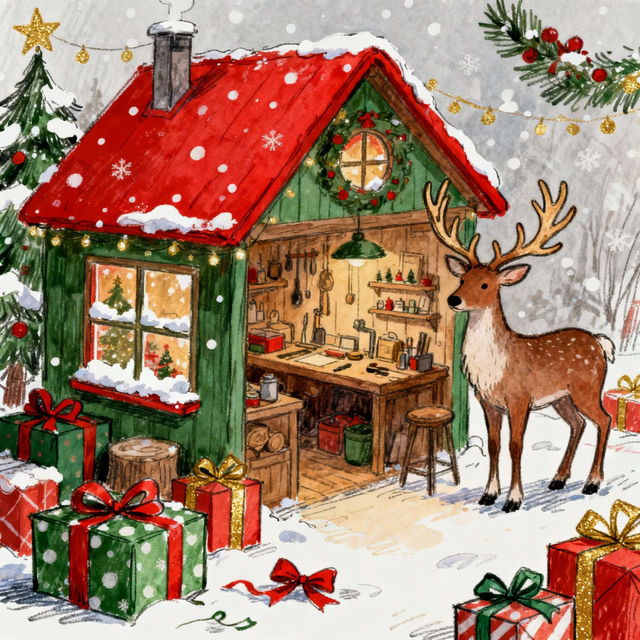 Sketch Christmas Drawing Ideas - AI Generated gallery