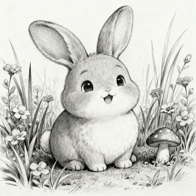 Sketch Bunny Drawings - AI Art gallery