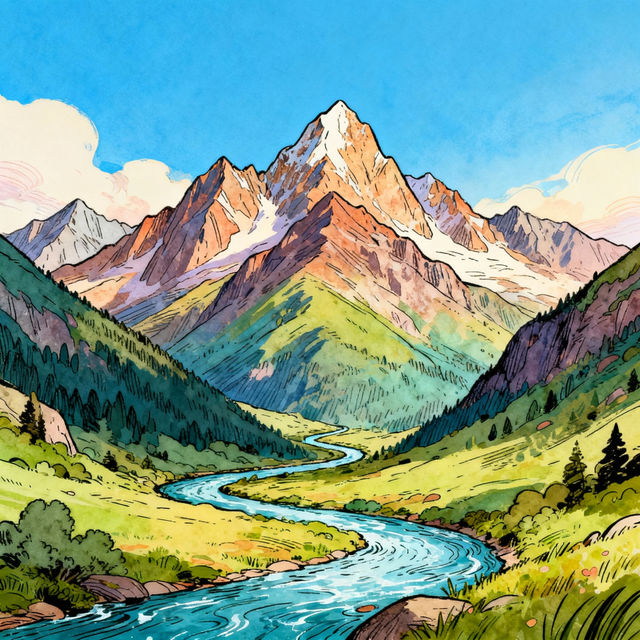 Mountain Drawings with Color gallery