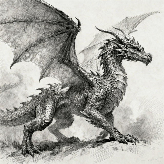 Realistic Pencil Dragon Drawings gallery