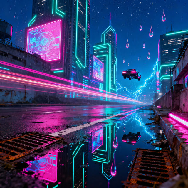 Neon Drawings - Made With AI gallery