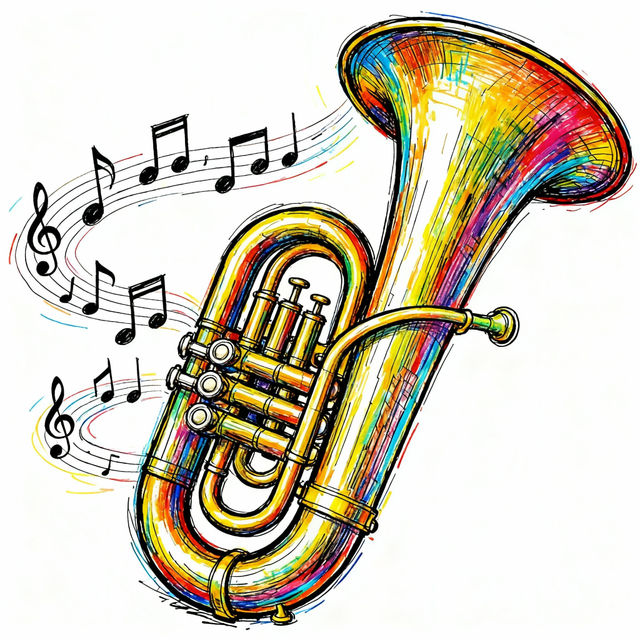 Tuba Drawings - AI Generated Art gallery