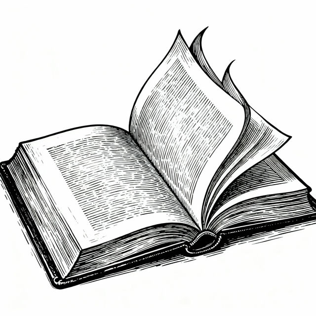 Book Line Drawings - AI Generated gallery