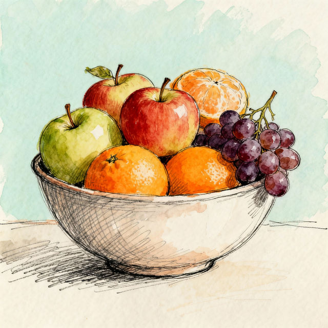Fruit Bowl Drawings - Made With AI gallery