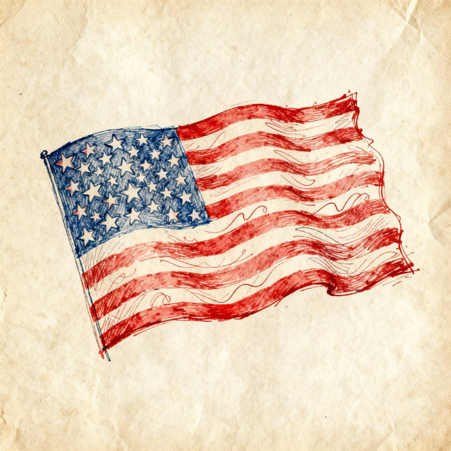 America Flag Drawings - AI Generated gallery