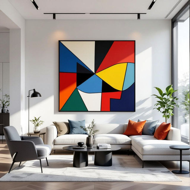 Modern Living Room Wall Art - AI Generated gallery