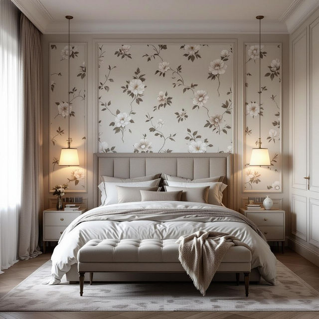 Classy Bedroom Wallpaper Designs - Made With AI gallery