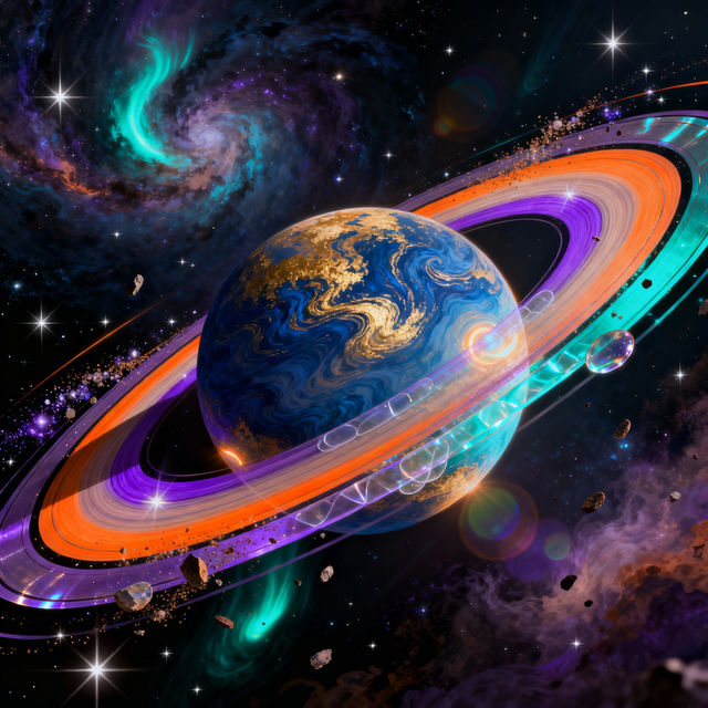 Saturn Color Drawings - AI Generated Art gallery