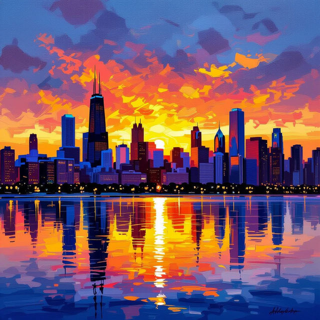 Chicago Skyline Art - AI Generated gallery