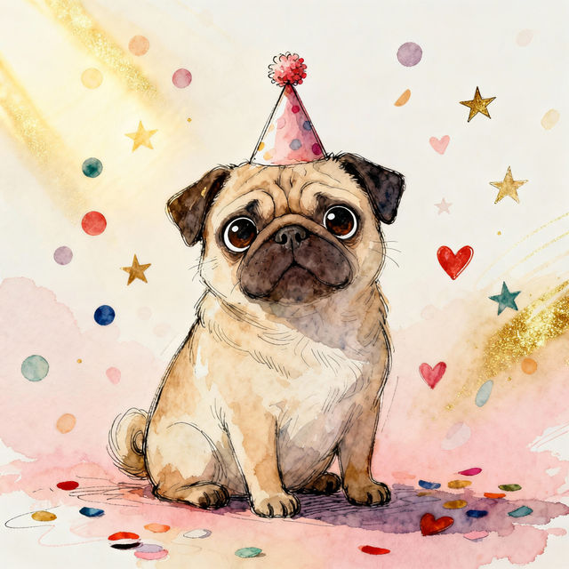 Cute Pug Drawings - Made With AI gallery