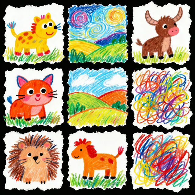 Crayon Drawing Ideas - AI Generated gallery