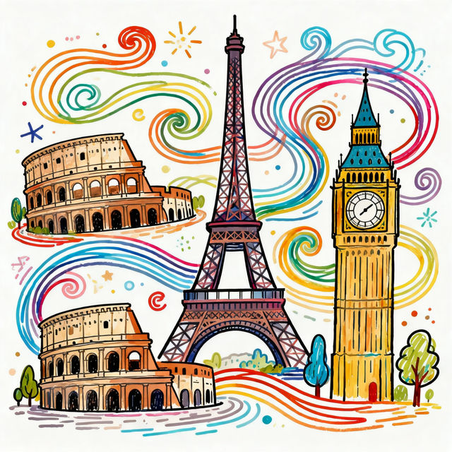 Europe Drawings - AI Generated Art gallery