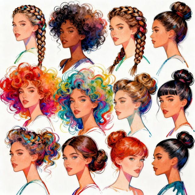 Drawing Hairstyles Female - AI Generated gallery