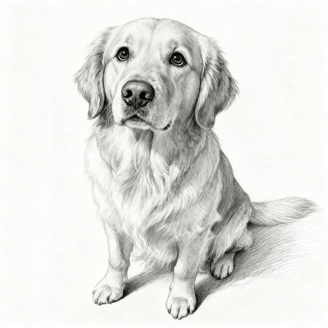 Dog Sitting Drawings - AI Generated gallery