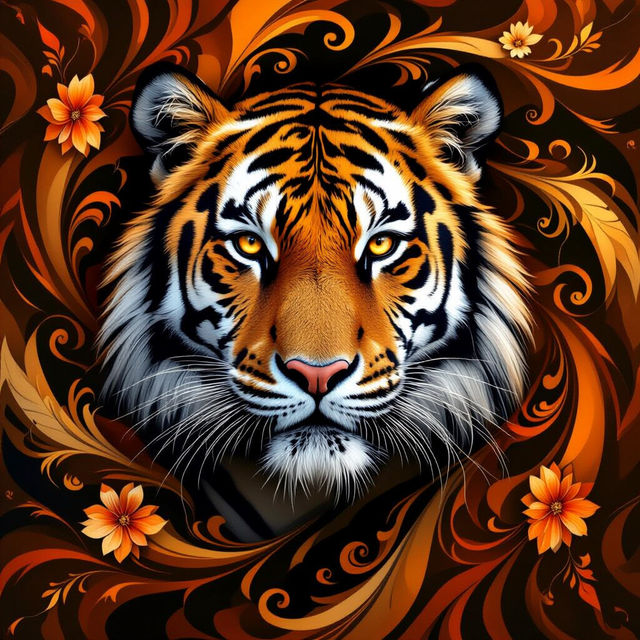 Tiger Print Wallpaper - AI Generated gallery