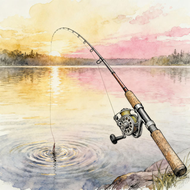 Fishing Rod Drawings - AI Generated gallery