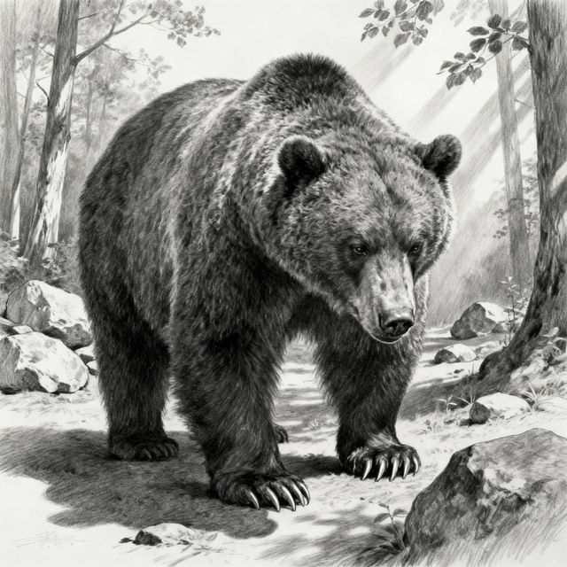 Grizzly Bear Drawings - AI Generated Art gallery
