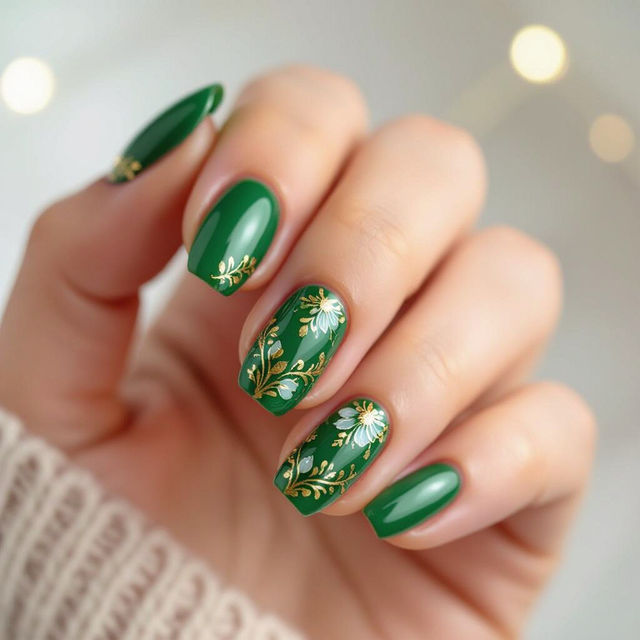 Green Nail Art gallery