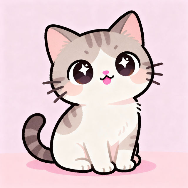 Kawaii Easy Cat Drawings gallery
