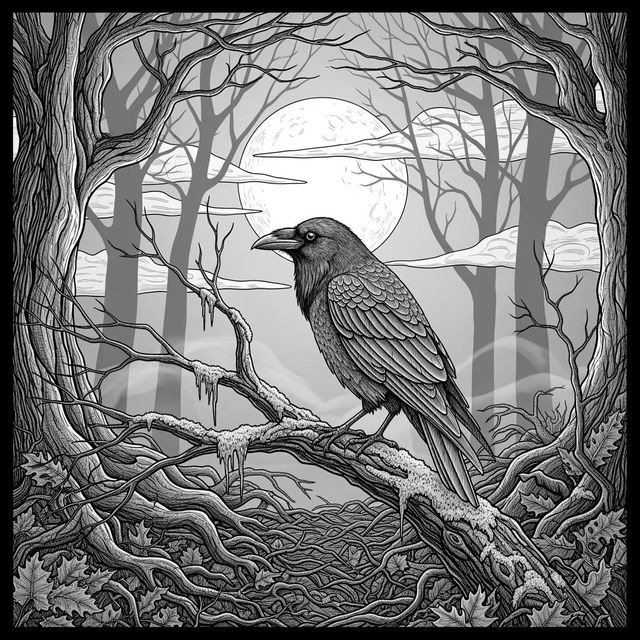 Generate a Raven Drawing With AI gallery