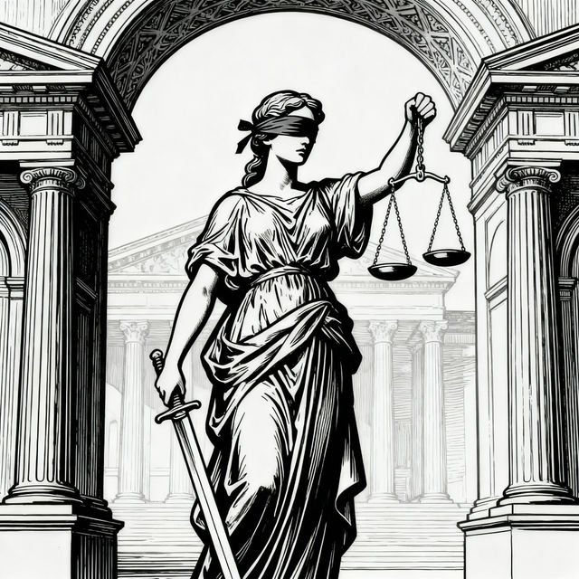 Lady Justice Drawings - AI Generated gallery