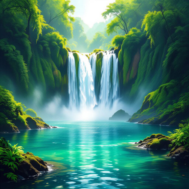 Waterfall Drawings - AI Generated Art gallery