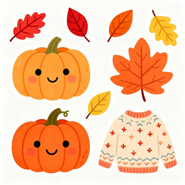 Cute Fall Drawings - Easy AI Creations gallery