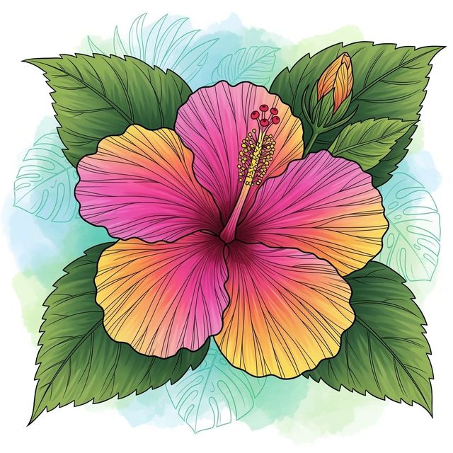 AI Hawaii Flower Drawings Gallery gallery